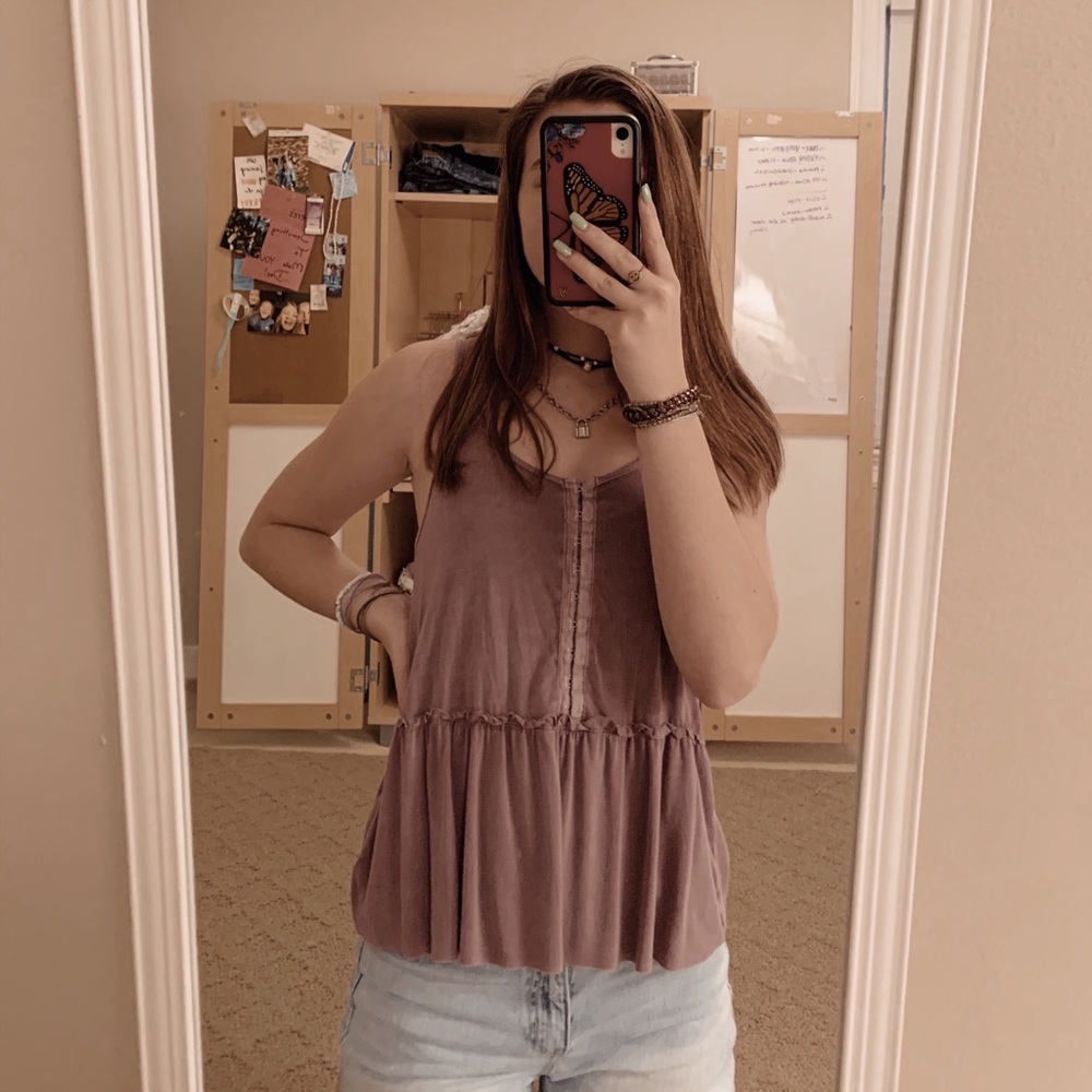 purple american eagle tank